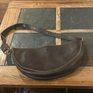 Sleek Dark Brown Leather Belt Bag